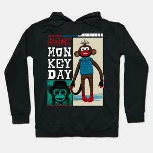 Cartoon Monkey of Sock Monkey Day Hoodie